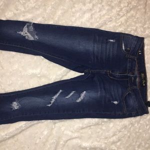 Blue ripped jeans